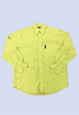 Gianni Versace Shirt Mens XXL Lime Green Long Sleeves 