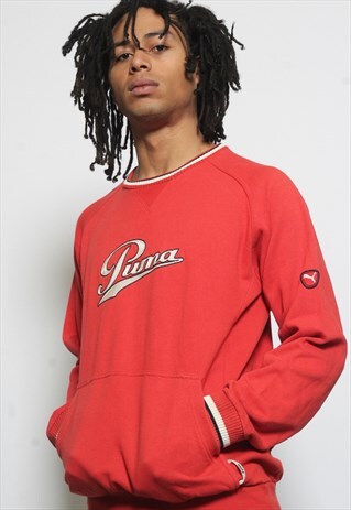 VINTAGE PUMA LOGO SWEATSHIRT RED