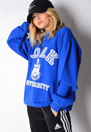 VINTAGE 90S BLUE UNIVERSITY SWEATSHIRT