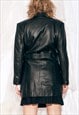 VINTAGE LEATHER JACKET 90S GRUNGE MATRIX COAT IN BLACK