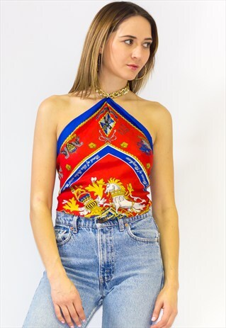 VINTAGE 90'S GOLD CHAIN HALTER TOP