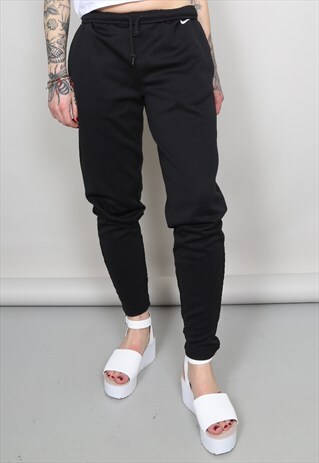 VINTAGE 90'S NIKE BLACK SLIM-FIT JOGGERS