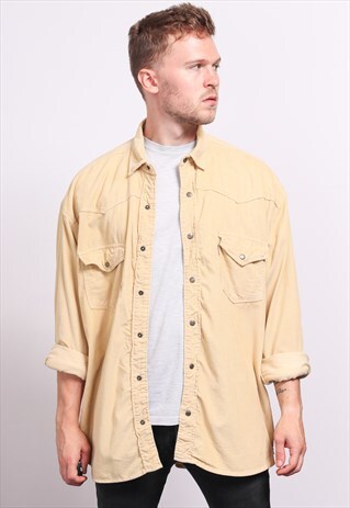 VINTAGE CORDUROY CORD SHIRT BEIGE