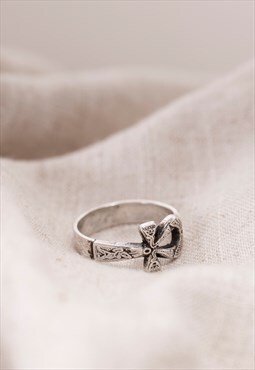 Egyptian Ankh Key of Life Detailed Ring in Sterling Silver