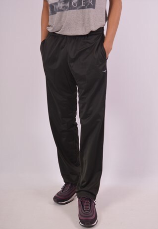 VINTAGE DIADORA TRACKSUIT TROUSERS BLACK