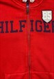 TOMMY HILFIGER VINTAGE RED ZIP-UP SPELLOUT HOODIE