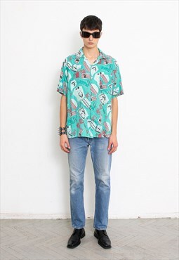 Vintage 90s Hawaiian Button Up Shirt