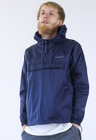 VINTAGE MENS WATERPOOF WINDBREAKER HALF ZIP ANORAK JACKET