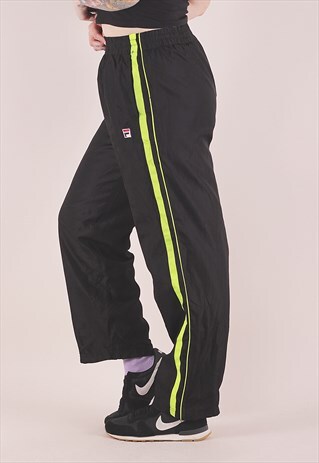 VINTAGE FILA BLACK JOGGERS TRACKSUIT BOTTOMS /AB11029