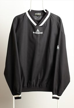 Vintage Le Coq Sportif Zipless Shell Black Jacket Size L