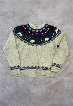 Vintage Woolrich Knitted Jumper Penguin Patterned Sweater
