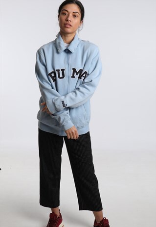 90S PUMA EMBROIDERED SPELLOUT ZIPPED SWEATSHIRT