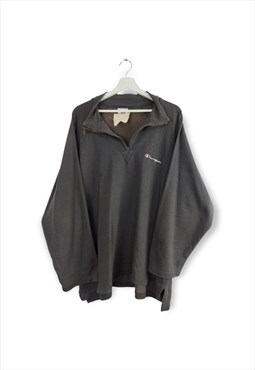 Vintage Champion 1/4 zip Sweatshirt in Black XL