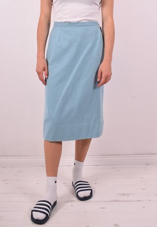 PENDLETON WOMENS VINTAGE SKIRT W26 BLUE 90S