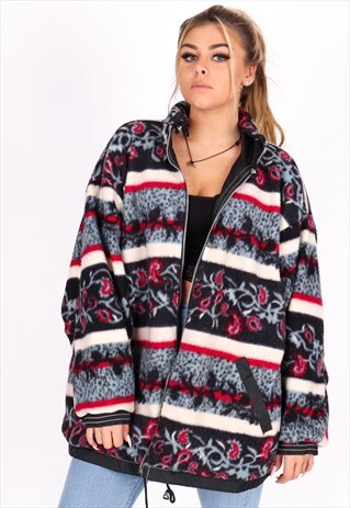 VINTAGE FLEECE PATTERN JACKET NJ1192