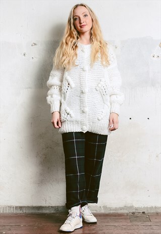 VINTAGE 90S CHUNKY KNIT CARDIGAN SWEATER