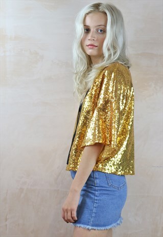 PURE GOLD SEQUIN KIMONO