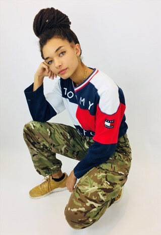 VINTAGE CAMOUFLAGE THICK COTTON TROUSERS