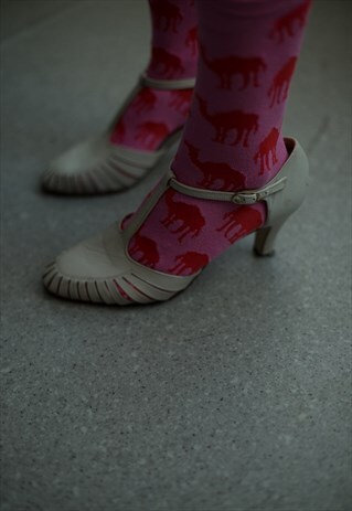 VINTAGE 80'S BEIGE LEATHER SHOES