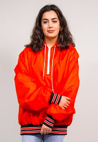 VINTAGE 90'S ORANGE PULLOVER QUARTER ZIP TRACKSUIT JACKET
