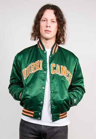 90'S STARTER MIAMI HURRICANES AMERICAN FOOTBALL JACKET
