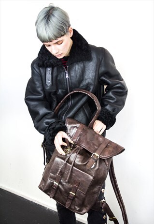 COCO BROWN LEATHER WORK / COLLEGE BACKPACK