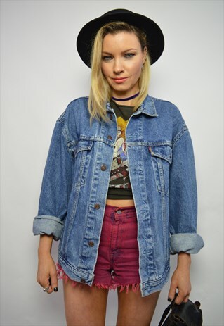 VINTAGE 90S LEVI'S MEDIUM BLUE WASH DENIM JACKET GRUNGE