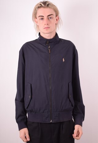 POLO RALPH LAUREN MENS VINTAGE JACKET MEDIUM NAVY BLUE 90S