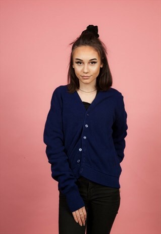 VINTAGE NAVY BLUE CARDIGAN BY BARCLAY