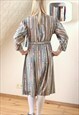 LIGHT BROWN PASTEL STRIPED DRESS
