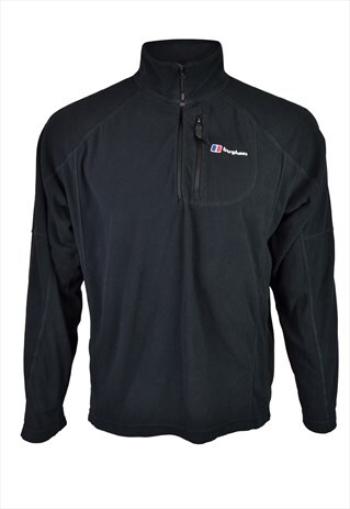 90S FLEECE IN BLACK WITH HALF ZIP