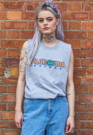FLORIDA GATORS GREY SLEEVELESS T-SHIRT
