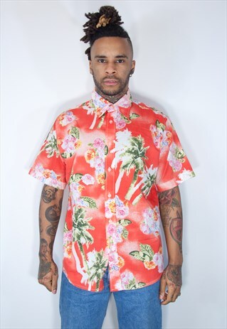 VINTAGE HAWAIIAN CRAZY PATTERNED SHIRT