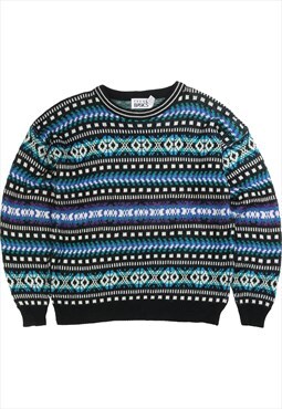 Vintage  Basics Jumper / Sweater Knitted Crewneck Blue Large