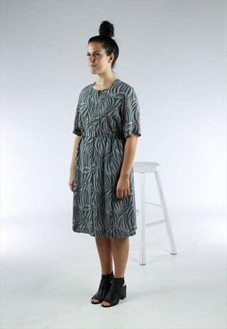 TROPICAL MIDI DRESS / JUNGLE GREEN DRESS