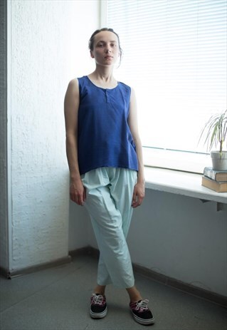 VINTAGE 80'S NAVY BLUE SLEEVELESS TOP