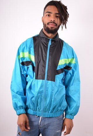 PUMA MENS VINTAGE TRACKSUIT TOP JACKET LARGE BLUE 90S