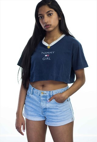 VINTAGE TOMMY GIRL HILFIGER LOGO REWORKED CROP TOP 90S XL 4
