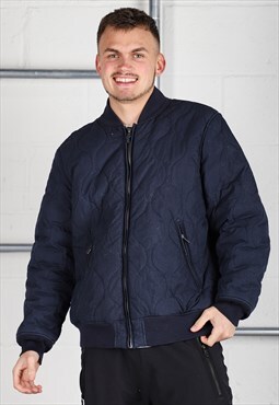 Vintage Levi's Bomber Jacket in Navy Puffer Rain Coat XL