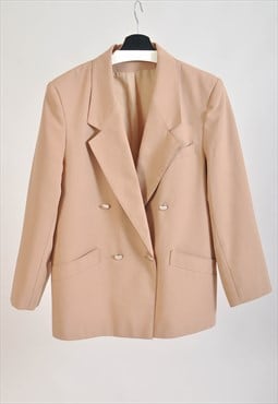 Vintage 80s double breasted blazer in beige