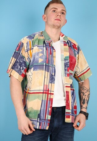 VINTAGE PATTERN SHIRT IN MULTI NS164