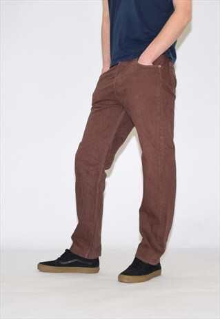 VINTAGE BROWN LEVIS 501 STRAIGHT LEG JEANS