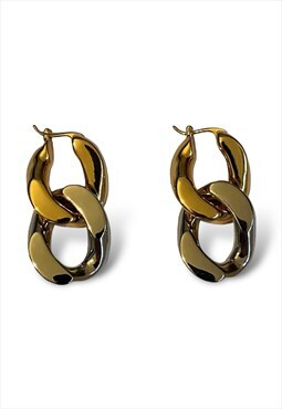 Bottaga Veneta chunky earrings Gold Silver tone metal