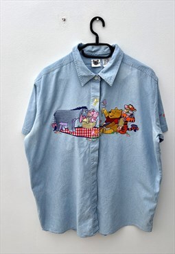 Vintage Winnie the Pooh blue denim shirt XL