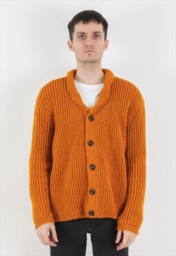 handmade L Wool Cardigan Jacket Sweater HandKnit Jumper