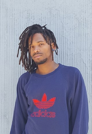 90S SPORTSWEAR TREFOIL LOGO BLUE SWEATSHIRT LARGE
