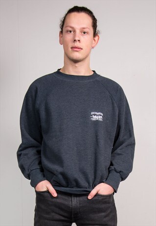 VINTAGE 90'S DARK GREY LEVI'S SWEATSHIRT JUMPER