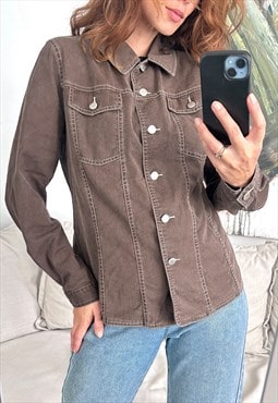 Taupe Brown Jean Casual jacket - M