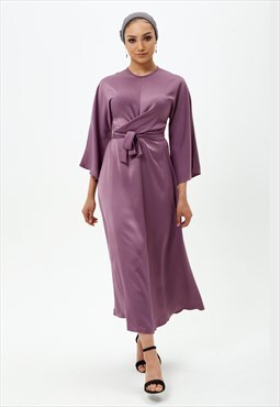 Purple satin dress
