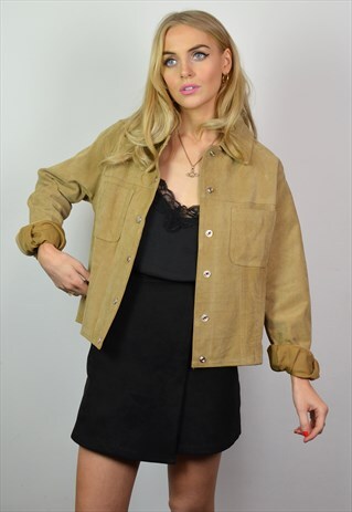 PREMIUM VINTAGE 90S LIGHT CAMEL BROWN SUEDE JACKET